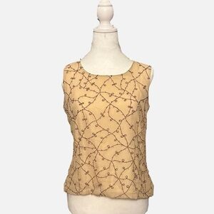 Alfani Tan Patterned Sleeveless Blouse